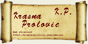 Krasna Prolović vizit kartica